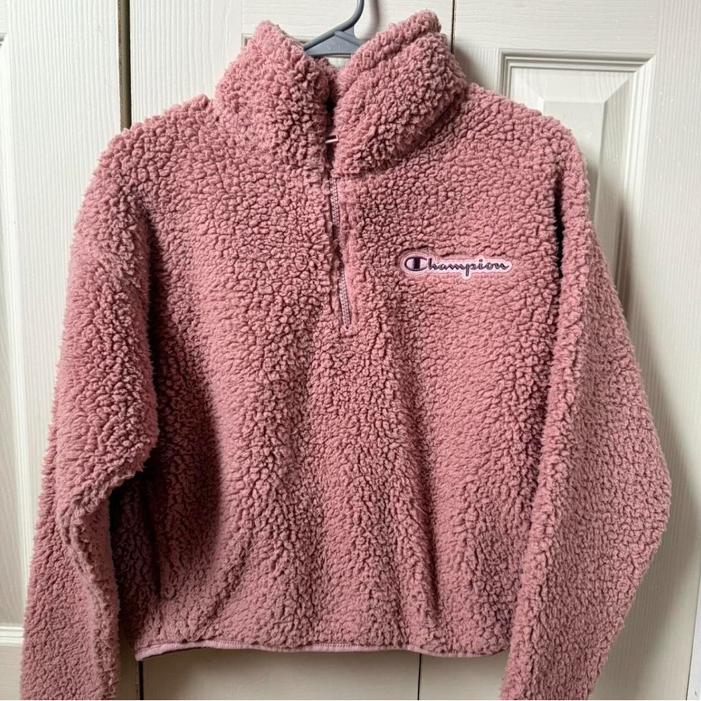 Champion Kids Pink Sherpa Half-Zip Pullover